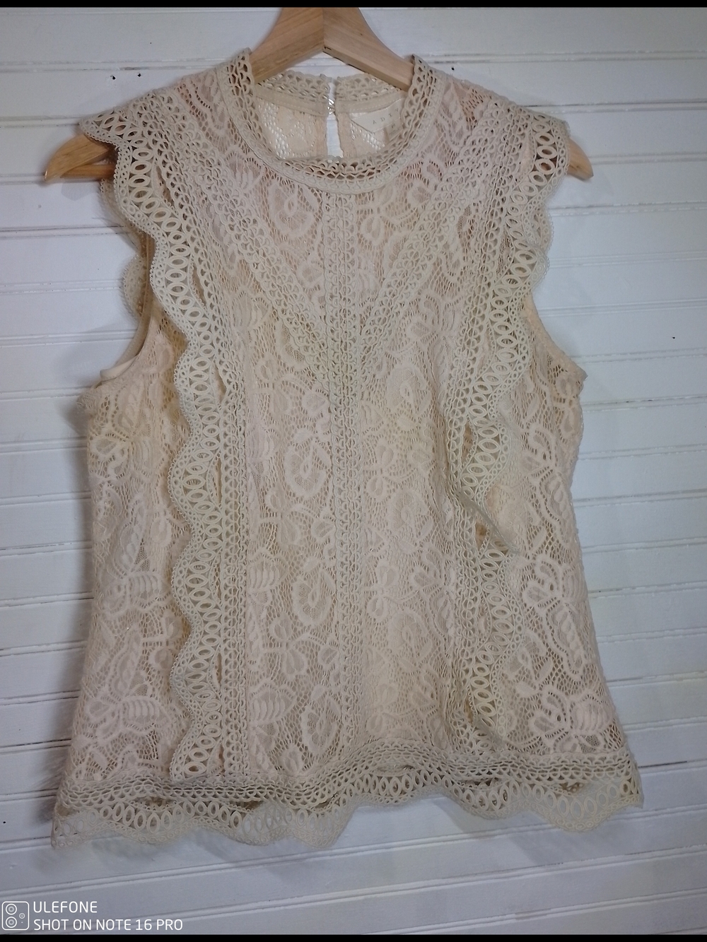 Women's Lace Shell Top - Cream